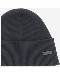 Saint Laurent - Cashmere Beanie With Logo Hat - Lyst