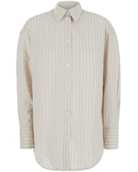 TOTEME - Striped Shirt Viscose Blouses - Lyst