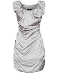 Vivienne Westwood - Mother-Of-Pearl Viscose Satin Twisted Ginnie Mini Dress - Lyst