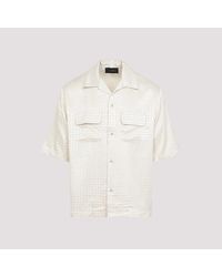Amiri Quad Jacquard Camp Shirt in Natural for Men | Lyst