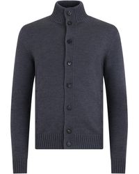Slowear - Virgin Wool Cardigan With Lapel Collar Cardigans - Lyst
