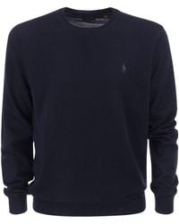 Polo Ralph Lauren Shetland Wool Crewneck Sweater in Gray for Men