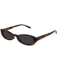 Saint Laurent - Sunglasses Rectangle Full Rim, Havana Frame And Lens Sl871Sue004 - Lyst