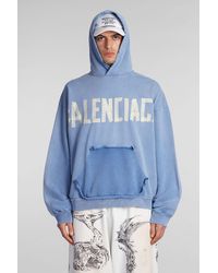 Balenciaga - Sweatshirt In Cyan Cotton - Lyst
