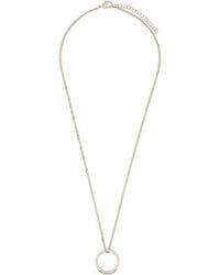 MM6 by Maison Margiela - Necklace With Logo Ring Brass Necklaces - Lyst