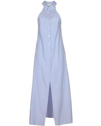 WEILI ZHENG - Sleeveless Long Stripe Shirt Dress - Lyst