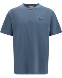 KENZO - Signature Embroidered Cotton T-Shirt - Lyst