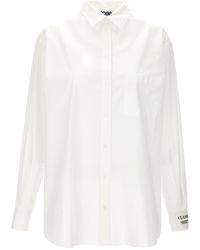 Moschino - Tailored Stretch Cotton Poplin Shirt With Front Pocket - Lyst