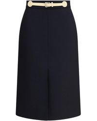 Valentino - Belted Midi Skirt - Lyst
