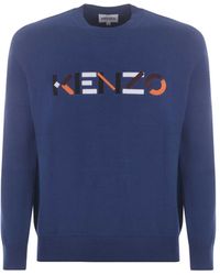 KENZO - Cotton Logo Sweater - Lyst