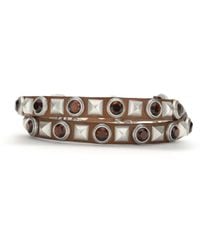 Etro - Leather Belt With Jeweled Studs - Lyst