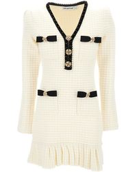 Self-Portrait - Mini Dress With Jewel Buttons And Beads - Lyst