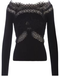 Ermanno Scervino - Sweater With Lace And Boat Neckline - Lyst