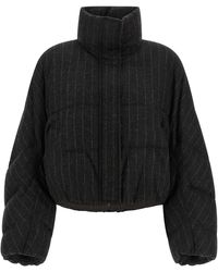 Brunello Cucinelli - Micro Sequin Pinstriped Crop Down Jacket - Lyst