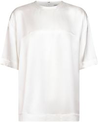 TOTEME - Viscose Satin Crewneck T-Shirt - Lyst