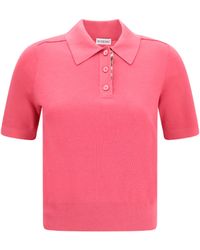 Burberry - Wool Polo With Check Details - Lyst