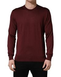 Dolce & Gabbana - Silk Crew Neck Pullover Sweater Clothing - Lyst