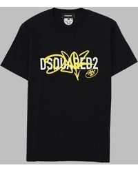 DSquared² - T-Shirt With Print And Logo Cotton T-Shirts - Lyst