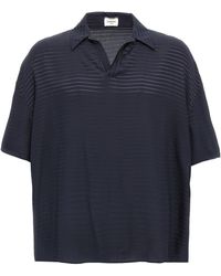 Saint Laurent - Silk Polo Shirt - Lyst