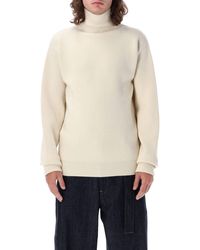 Jil Sander - High Neck Sweater Zip Side - Lyst