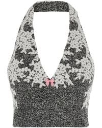 Markgong - Wool Lace Halter Top Polyester - Lyst