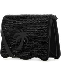 Palm Angels - Rhinestones Palm Beach Bag Mm Black/silver - Lyst