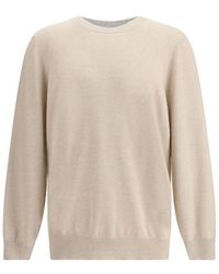 Brunello Cucinelli - Beige Cashmere Sweater - Lyst