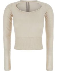Rick Owens - Cropped Cashmere Sweater, Tops - Lyst