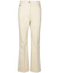 Patou - Ivory Cotton Flare Jeans - Lyst