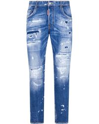 DSquared² - Medium Ded Rips Wash Skater Jeans - Lyst