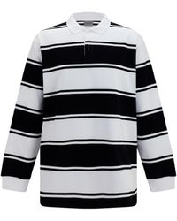 Balenciaga - Striped Long-Sleeve Polo - Lyst