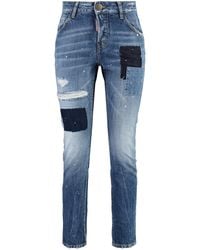 DSquared² - Cropped Distressed Denim Jeans For - Lyst