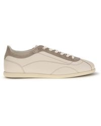 Brunello Cucinelli - Leather And Suede Sneakers With Slim Sole Upper: Leather; Sole: Crust - Lyst