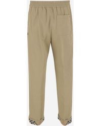 Burberry - Cotton Pants Trousers - Lyst