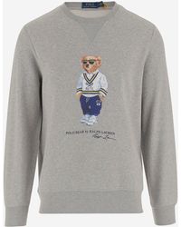 Polo Ralph Lauren - Cotton Blend Sweatshirt With Polo Bear - Lyst