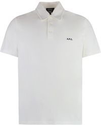 A.P.C. - Austin Cotton-piqué Polo Shirt - Lyst