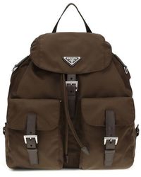 Prada - Brown Recycled Polyamide Backpack - Lyst