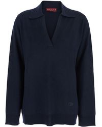 Gucci - Polo Collar Sweater With Gg Logo On The Front - Lyst