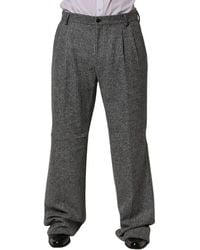 Dolce & Gabbana - Houndstooth Straight Dress Trouser Pants Wool Alpaca Nylon - Lyst