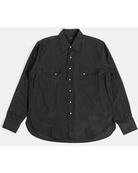 TAIGA TAKAHASHI - Chemise Cowboy En Lyocell Et Coton Anthracite Shirt - Lyst
