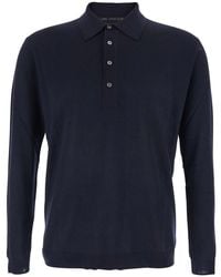 Low Brand - Wool Sweater With Polo Collar - Lyst