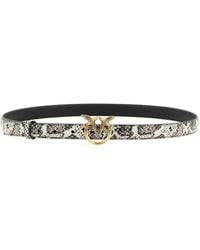Pinko - Python Print Leather Belt - Lyst