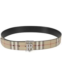 Burberry - Tb Buckled Check Belt - Lyst
