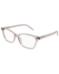 Saint Laurent - Eyeglasses Cat Eye Full Rim, Havana Frame And Clear Demo Lenses Lens Slm128002 - Lyst