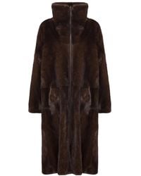 Yves Salomon - Long Reversible Parka Mink Mahogany - Lyst