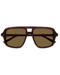 Gucci - Gucci Eyewear Gg2052S Square Aviator Sunglasses - Lyst
