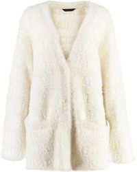 Balenciaga - Wool Blend Jacquard Cardigan - Lyst