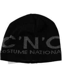 CoSTUME NATIONAL - Wool Blend Branded Beanie Hat - Lyst