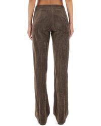 Alysi - Velvet Crinkle Slim Pants Cotton Trousers - Lyst