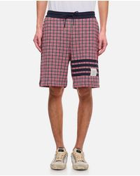 Thom Browne - Check 4 Bar Sweat Cotton Shorts - Lyst